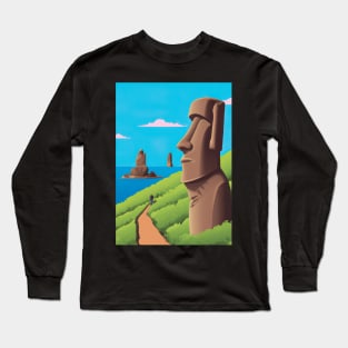 Moai Monumental Statues Long Sleeve T-Shirt